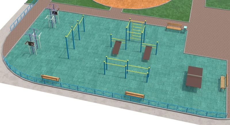 Проект спортивной площадки с столом теннисным в Чите