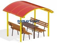 Стол и лавки под навесом МАФ 4005 в Чите