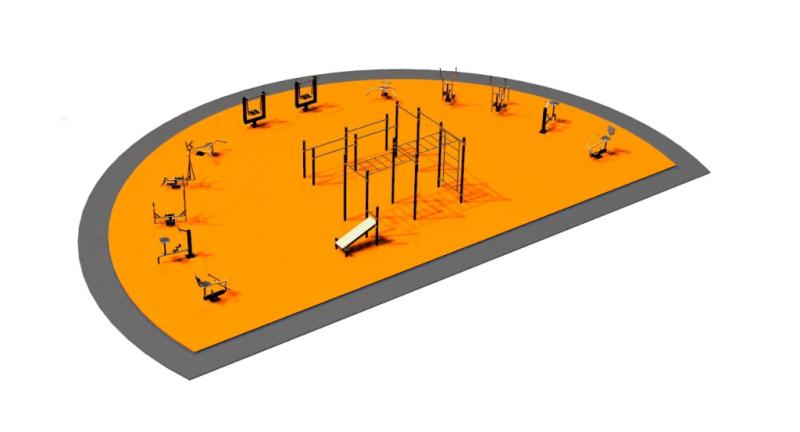 Дизайн проект спортплощадки Полукруглая в Чите