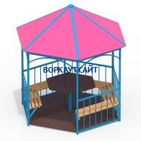 Беседка со столом, лавками и полом МАФ 4123 в Чите