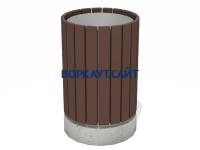 Урна деревянная круглая с бетонным основанием МАФ 1632 в Чите