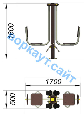 Уличный тренажер "Жим ногами горизонтальный " УТ 003 в Чите