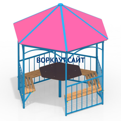 Беседка со столом и лавками МАФ 4121 в Чите