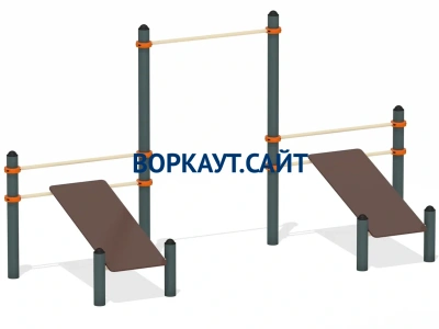 Воркаут с турником и двойной скамьей для пресса ВС-28 в Чите