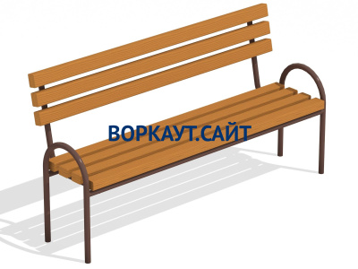 Парковая лавочка со спинкой МАФ 1605 в Чите