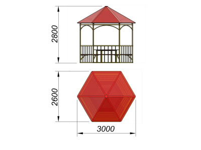 Беседка со столом и лавками МАФ 4121 в Чите