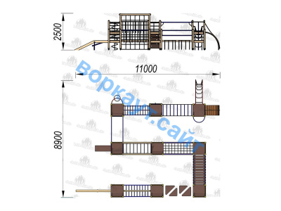 Детский спортивный комплекс Полоса препятствий ДСК 3116 в Чите