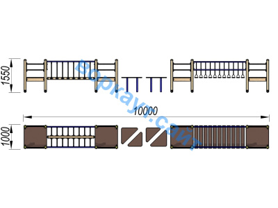 Детский спортивный комплекс Двойной мостик ДСК 3115 в Чите