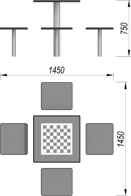 Шахматный стол МАФ 3516 в Чите