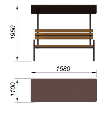 Лавочка под навесом МАФ 1607 в Чите