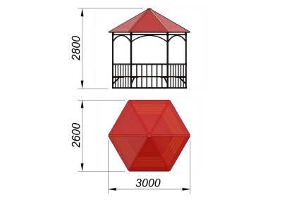 Беседка с лавками и полом МАФ 4122 в Чите