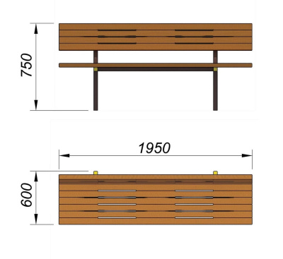 Диван уличный МАФ 1608 в Чите