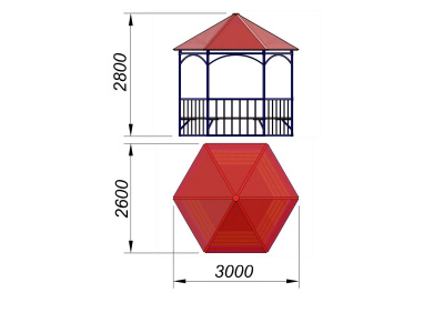 Беседка с лавками МАФ 4120 в Чите