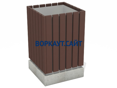 Урна деревянная квадратная с бетонным основанием МАФ 1633 в Чите