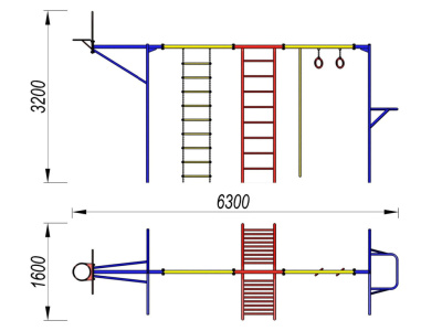 Гимнастический комплекс с баскетбольным щитом МАФ 3001 в Чите Гимнастический комплекс с баскетбольным щитом МАФ 3001 в Чите